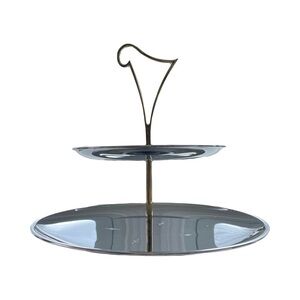 Riviera Chrome Two Tiered Tidbit Tray with Original Box